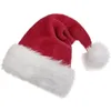 크리스마스 모자 새해 두꺼운 플러시 모자 성인 어린이 모자 크리스마스 장식 Xmas 산타 클로스 선물 따뜻한 겨울 모자