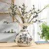 Vaser keramiska kinesiska retro blå och vit porslin vas hushålls vardagsrum dekoration blommor arrangemang
