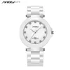 Relojes de mujeres SINOBI ES MODA DE MODERA CERÁMICA REALES Regalos Diamantes White Womens Quartz Muñecas RELOJ MUJER L240402