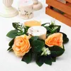 Titulares de vela 2 PCs Anéis de corda de velas de velas Centerpieces Floral Silk Flower Spring Small Solder