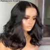 180D Glueless Body Wave Human Hair 13X6X1 Bob Part Lace Brazilian Front For Women 240401