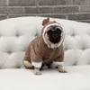 Hundkläder husdjurskläder dubbla förtjockade vinterrockhuvtröjor kläder älg design tröja för storlek m