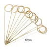 Forks 100Pcs Bamboo Sticks Wooden Disposable Round Loop Tie Knotted With Twisted Ends Decorative Skewers Fruit Cocktail Picks