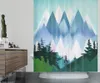 Cortinas de chuveiro Cortina da floresta da montanha com ganchos Decoração da paisagem da paisagem natureza 72 x polegada máquina lavável para