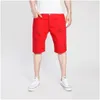 Pantalon masculin masculin 5 couleurs rétro short d'été décontracté jeans trou en dénimon lavé denim High Street Drop livraison de vêtements Clothin Dhxtj