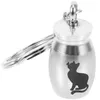 Storage Bottles Urn Key Chain Pendant Mini Container Hanging Ornament Pet With Ring