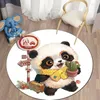 Teppiche süßer Cartoon Panda Rundschild Teppich Haus Wohnzimmer Schlafzimmer Badezimmer Kinderbodendekoration Anti -Slip