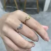 Wedding Rings Adjustable Sun And Moon Overlapping Wear Ring For Women Girls 2024 Sparkling Couple Set Finger Jewelry Gifts