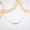 Designer Brand Summer New S925 Silver Bow Knot Necklace Gold Plated Minimalist Style Interwoven Womens collarbone Chain