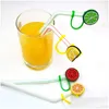 Drinking Straws 9pcs/set poppers moles er mola Bad Bunny Stranger Things Charms reutilizável Prove de pó de poeira decorativa 8mm xícara DHH1i