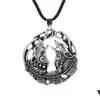 Colliers pendants 10pcs Collier de loup bijoux Bronze Antique Sier CELTIC avec plume CT628 PRINCIPATION DEMANDE DHLM9