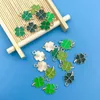 Charms Randomly Mix 20pcs/Set Drip Oil Green Four-leaf Clover Shaped Pendants For DIY Necklace Bracelet Earrings Jewelry Making