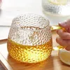 Bicchieri da vino Modello a martello in vetro tazza di acqua con manico fiore trasparente di tè resistente ad alta temperatura grande capacità