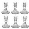 Candle Holders Candlestick Set 6Pcs Taper Bulk Clear Glass For Wedding Romantic Dinner Festival Decor