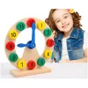 Other Desk Accessories Wholesale Wooden Digital Clock Model Childrens Early Education Teaching Aids Drop Delivery Office School Busi Dhcu0