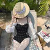Dames badmode zwempak vrouwelijke eenschouder conservatieve driehoek bikini borstkussen verzamelen mager bedekte vakantie spa vrouwen
