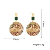 Boucles d'oreilles en peluche Aensoa vintage Big Long Round Round Shell Drop pour femmes Green Crystal Geométrique Pendre d'oreille Boucle inhabituelle Bijoux 2024