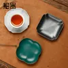 Cups Saucers Ceramic Tea Cup Holder Pad Ruyao Table Heat Insulation Small Meal Mat Set Accessories Ceremony Japanese