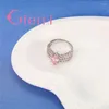 Cluster ringen groothandel gulle mode dame roze prinses luxe kristal voor zus pure zilveren kubieke zirconia geschenken