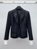 Женские костюмы 2024 весна элегантные офисные дамы Black Blazer Fashion Patcwork с длинным рукавом одно пуговица Slim Women Jacket