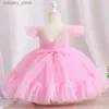 Sukienki dziewczynki Ruffr Księżniczka sukienka na imprezę i wesela Polka-Dot Birthday Ball Suknia TUL SURES SURES LEAK