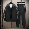 Suissiles de survêtement masculins Homme au printemps automne décontracté noir Tracksuit Réflexion Réflexion Veteille Verse de survêtement