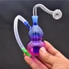 Easy To Carry Mini Colorful Glass Oil Burner Bong Small Bubbler Smoking Water Pipe Best Promotional Product Honeycomb Recycler Ash Catcher Bong with Male Oil Adapter