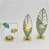 Candle Holders Wrought Iron Leaves Luxurious Hand-painted Stable Artistic Table Decor