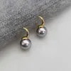 Boucles d'oreilles Imitation Boucle d'oreille perle pour femmes Gold Couleur géométrique Arc Année cadeau irrégulier Bijoux inhabituel