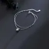 Anklets Miqiao 925 Sterling Silver Flower Ankle For Women Women Korean White Dandelion Sweet Foot Summer smycken Leg Chain L46