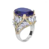 Cluster ringen Franse luxueuze trendy kroon saffiersteen verstelbare massieve ring king hoge kwaliteit geschenken dames sieraden verloving charmes