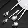 Spoons Stainless Steel Spoon And Fork Cutlery Set Long Handle Soup Ice Cream Dessert Coffee Teaspoons Kitchen Tableware Utensils