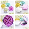 Mirrors 2021 Vintage Hand Pocket Mirror Mini Compact Girl Double-Side Folded Hollow Out Makeup Radomly Colors Drop Delivery Home Garde Dhsai