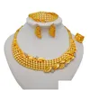 Orecchini collana squisita gioielli in oro Dubai set nuziale nuziale nigeriano per gli accessori per donne perle africane costume dhiou dhyou