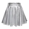 Skirts Women's Sexy Solid Color Performance Suit Pleated Skirt Lacquer Leather Sequined Fashion Casual A-Line Half Bodies