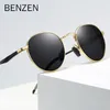 Sonnenbrille Benzen polarisierte Markendesigner Vintage Round Suns Billes UV400 Brillen für Männer Frauen