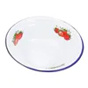 Dinnerware Sets Ceramic Soup Bowl Retro Enamel Basin Storage Iron Noodle Container White Enamels Dish