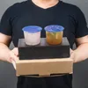 Copas descartáveis palhas de copo de copo de entrega de bebidas portadoras de cafetador de bandejas de bebida Acessórios para viagem Espuma
