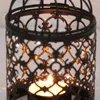 Kerzenhalter Metall Vogel Käfig Hängende Halter Golden und Silber Laternen Marokko Vintage kleine Laternen für Kerzen Home Hochzeitsdekoration