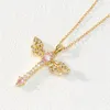 Chains Classic Micro-Inlaid Stainless Steel Wing Dragonfly Necklace Fashionable Personality Gorgeous Temperament Clavicle Chain