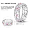 Cluster anneaux authentiques femmes réel 925 argent sterling sterling zircon ring love mariage pour les bijoux de fiançailles anniversaire