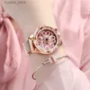 Women's Watches UTHAI CQ30 women es rose gold clock wrist ladies womens quartz Rhinestones Spin flower Transparent luxury 2020 L240402