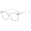 Lunettes de soleil 2024 Cat carré Eye Tr90 Anti Blue Lumières Lumières simples et avancées Brands plate à la marque Flat Trendy Optical