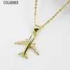 Chaines 10pieces Zirconia Tiny Airplane pendent