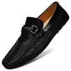 أحذية غير رسمية جلدية حقيقية للرجال المتسكعون المصمم الإيطالي الذي يقود moccasins الأعمال الرسمية