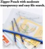 Folders 10pcs/20pcs A5 Waterproof Zipper Plastic Wallet Bags File Holder Bag Travel Storage Pouch Bag Mesh Document File Holder