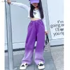 Trousers Girls High Waist Dyed Gradient Wide g Pants 2024 Spring Summer Versati Tank Top kids girl Straight g Jeans L46