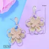 Boucles d'oreilles Godki Godki 31 mm luxe tendance 3 Tone Boucle d'oreille papillon pour femmes mariage Micro Cubic Zircon CZ Africain Dubai Bridal