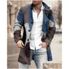 Herren Trench Coats Herren Mode Männer lässige lange obere dicke Wolle warm warmes Mantel Revers Frühling Herbst Mantel Plus -Größe Drop -Lieferkleidung DHND6