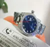 Lady Fashion Wrists 31159 36 mm 31 mm en acier inoxydable Sapphire Blue Diamant mécanique Automatique Femmes Women039S WATC1691931
